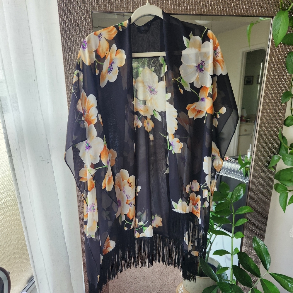 Floral Sheer Shawl